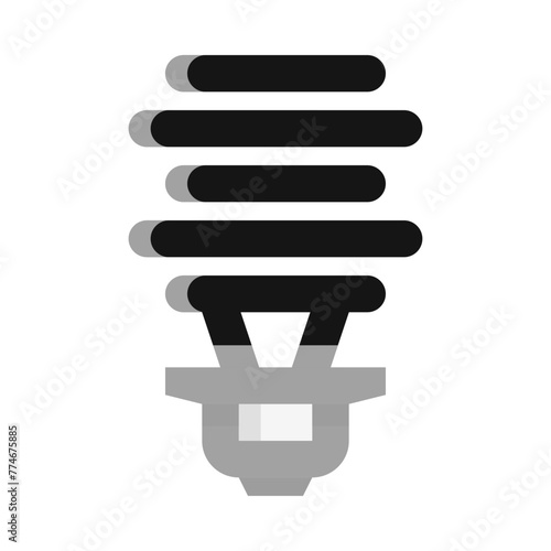 Spiral Led Lamp Lightbulb Flat Icon