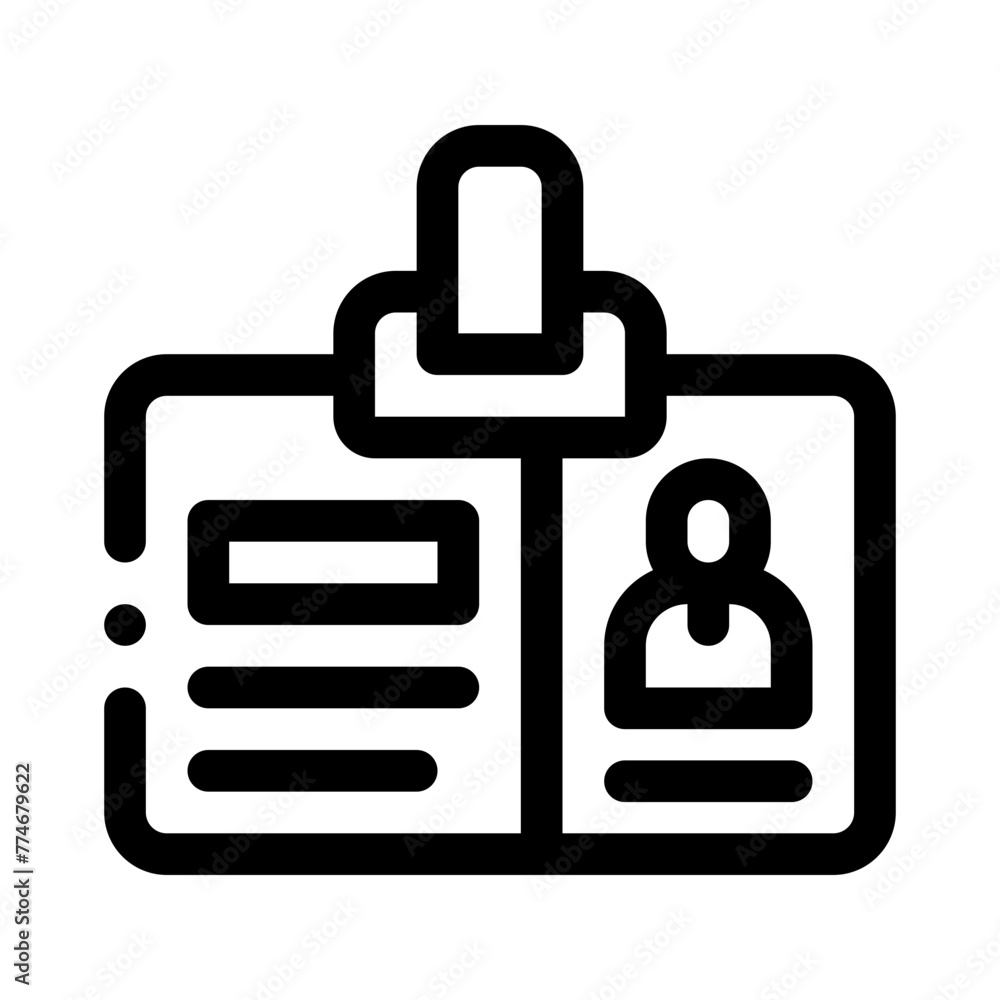 Obraz premium id card line icon