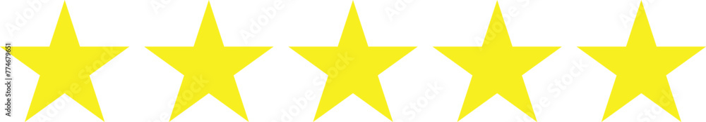 Five stars customer product rating review flat icon for apps and websites Five stars customer product rating review flat icon for apps and websites