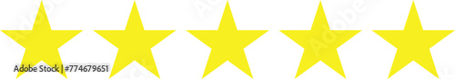 Five stars customer product rating review flat icon for apps and websites