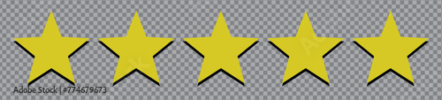 Five stars customer product rating review flat icon for apps and websites