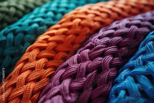 Knitted Colored wool fabric close up photo