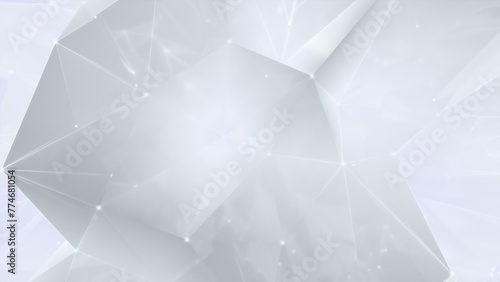 Global Communication Network. Futuristic Technology Concept. White Tech Background. 3D Render