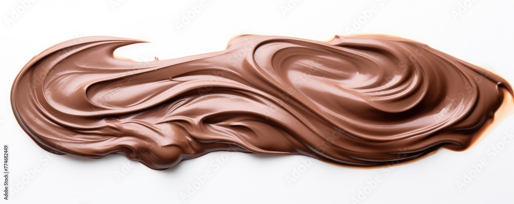 Smooth wave of melted chocolate on white Smooth wave of melted chocolate on white