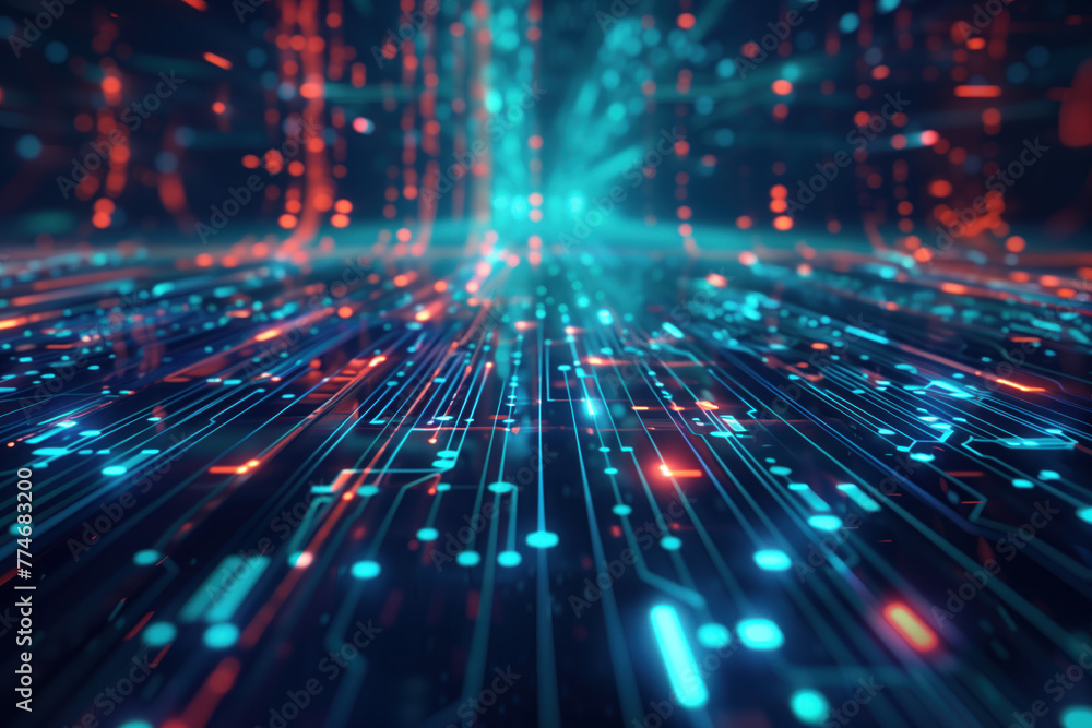 Abstract futuristic background with lights. A slide background for showcasing digital and creative content. Background image. Created with Generative AI technology. Abstract futuristic background with lights. A slide background for showcasing digital and creative content. Background image. Created with Generative AI technology.