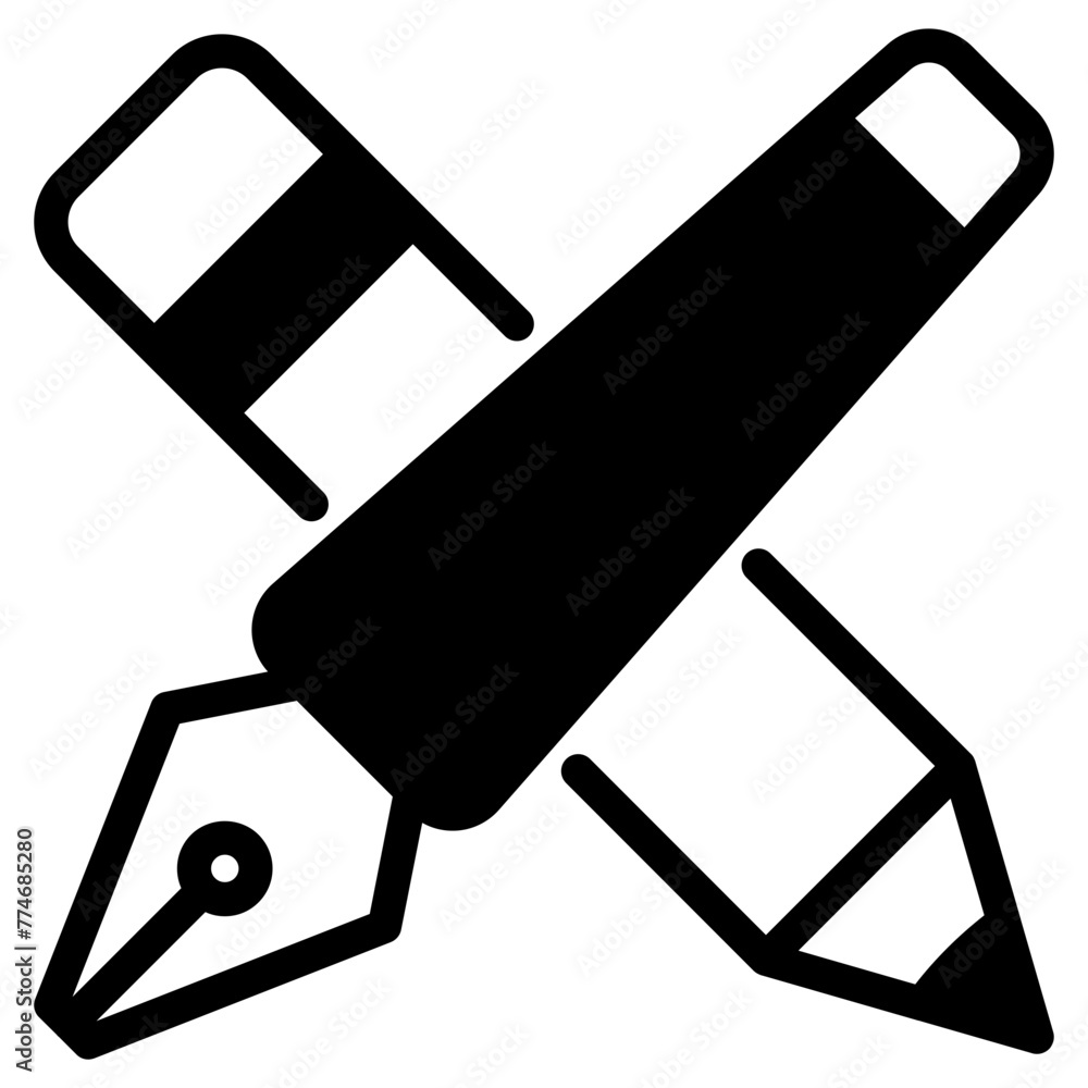Fountain pen and pencil icon Fountain pen and pencil icon