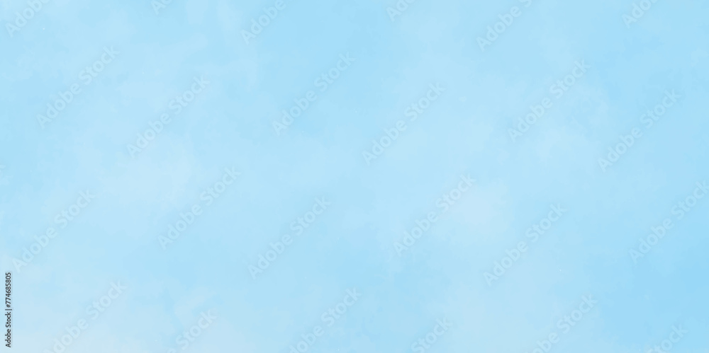 Abstract beautiful light blue cloudy sky with tiny clouds,  cloudy Natural Blue sky watercolor background texture, Colorful beautiful sky blue color light background with small clouds.