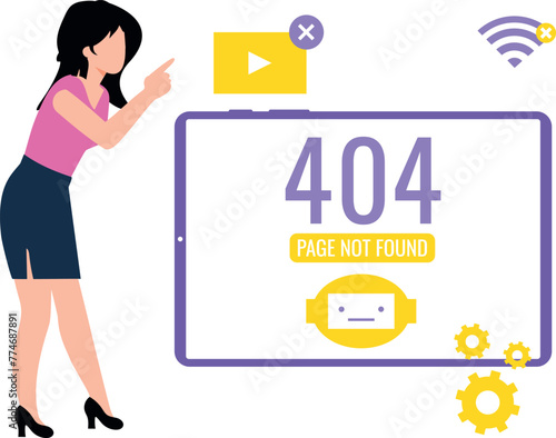 The girl is seeing a 404 error.