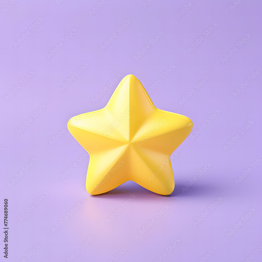 Obraz premium star soft rounded isolated in pastel background