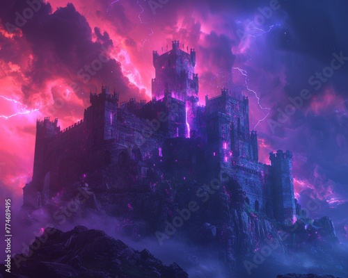 Ancient Castle Excalibur unfolds in Wind Neon Animotion