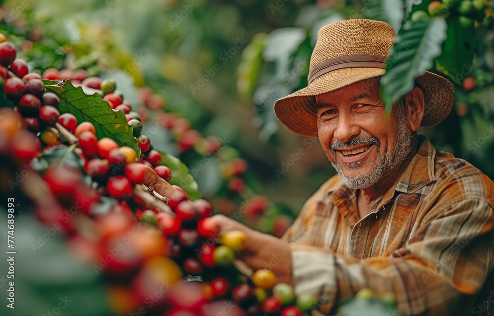 Growers on plantations gather coffee berries on their land.gathering coffee berries (Robusta and arabica)