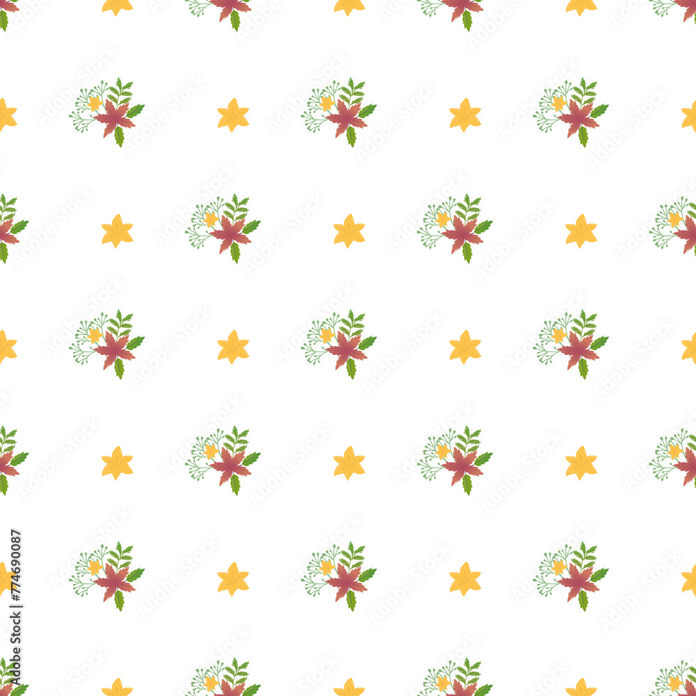 Summer Flowers Seamless Vector Pattern Design Summer Flowers Seamless Vector Pattern Design