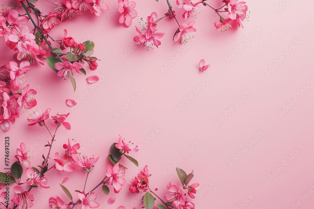 Pink floral background with copy space Pink floral background with copy space