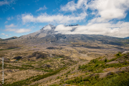 Cloudy Ethereal Peaks of Mount Saint Helens in Washington State