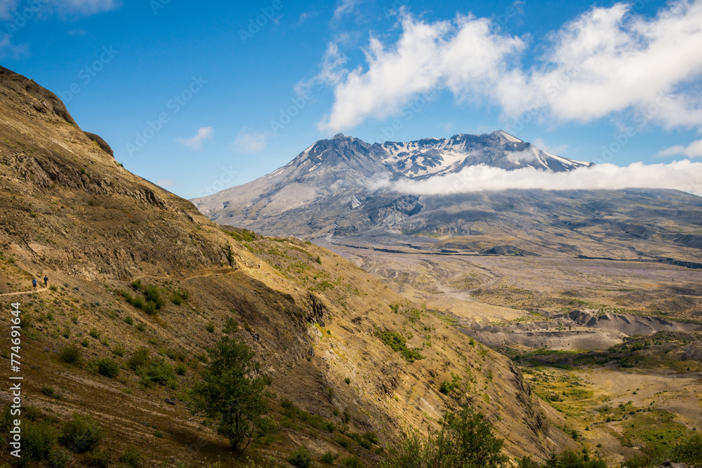 Cloudy Ethereal Peaks of Mount Saint Helens in Washington State