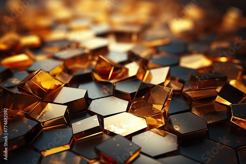 stylist and royal Gold Gradient Digital Polygons: A Network Grid Fusion background wallpaper