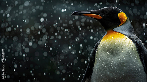 Wallpaper Mural penguin in rain World penguin day April 25, Penguin Awareness Day Good for banner, poster, greeting card, party card, invitation, template, advertising, campaign, and social media. Torontodigital.ca