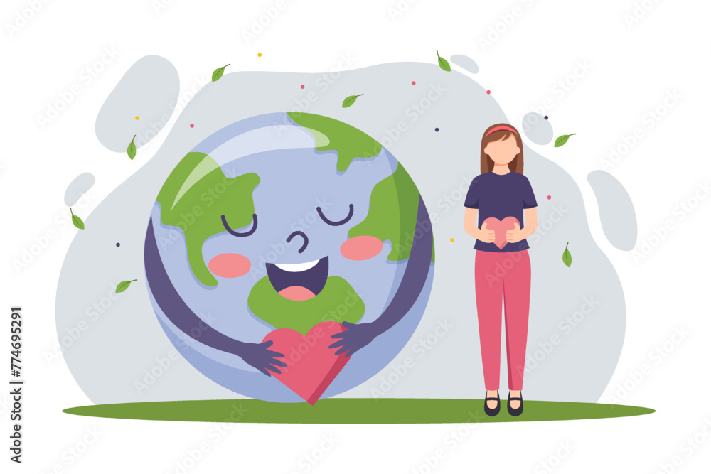 Earth Day Flat Illustration Design Earth Day Flat Illustration Design