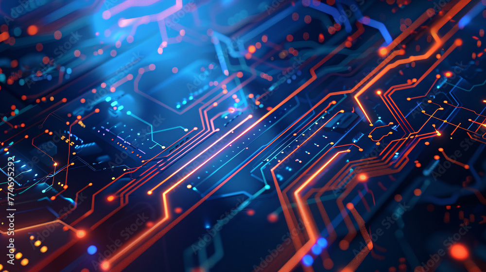 Electronic circuit board close-up computer chip, blue cyber circuit future technology concept background Electronic circuit board close-up computer chip, blue cyber circuit future technology concept background