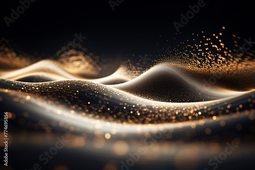 Black gold abstract background, abstract black gold background design line style