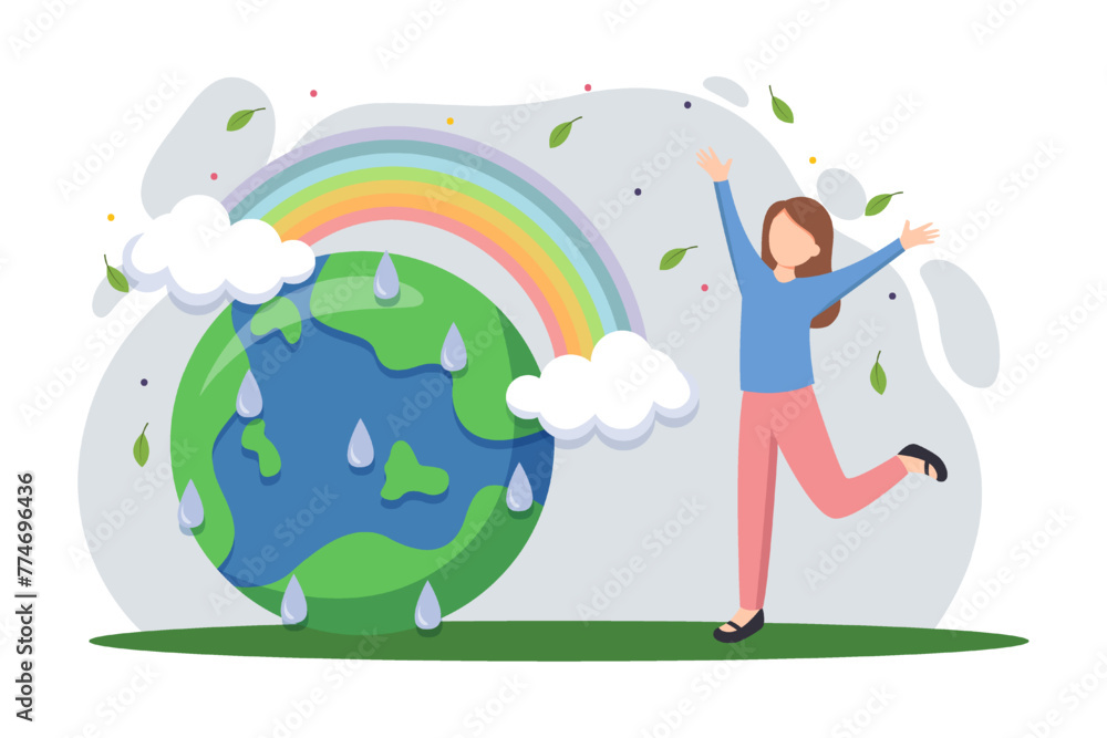 Earth Day Flat Illustration Design Earth Day Flat Illustration Design
