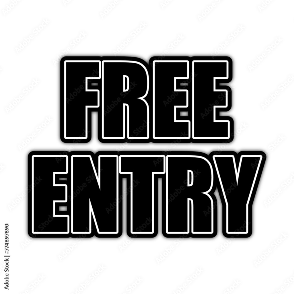 3D Free entry text poster