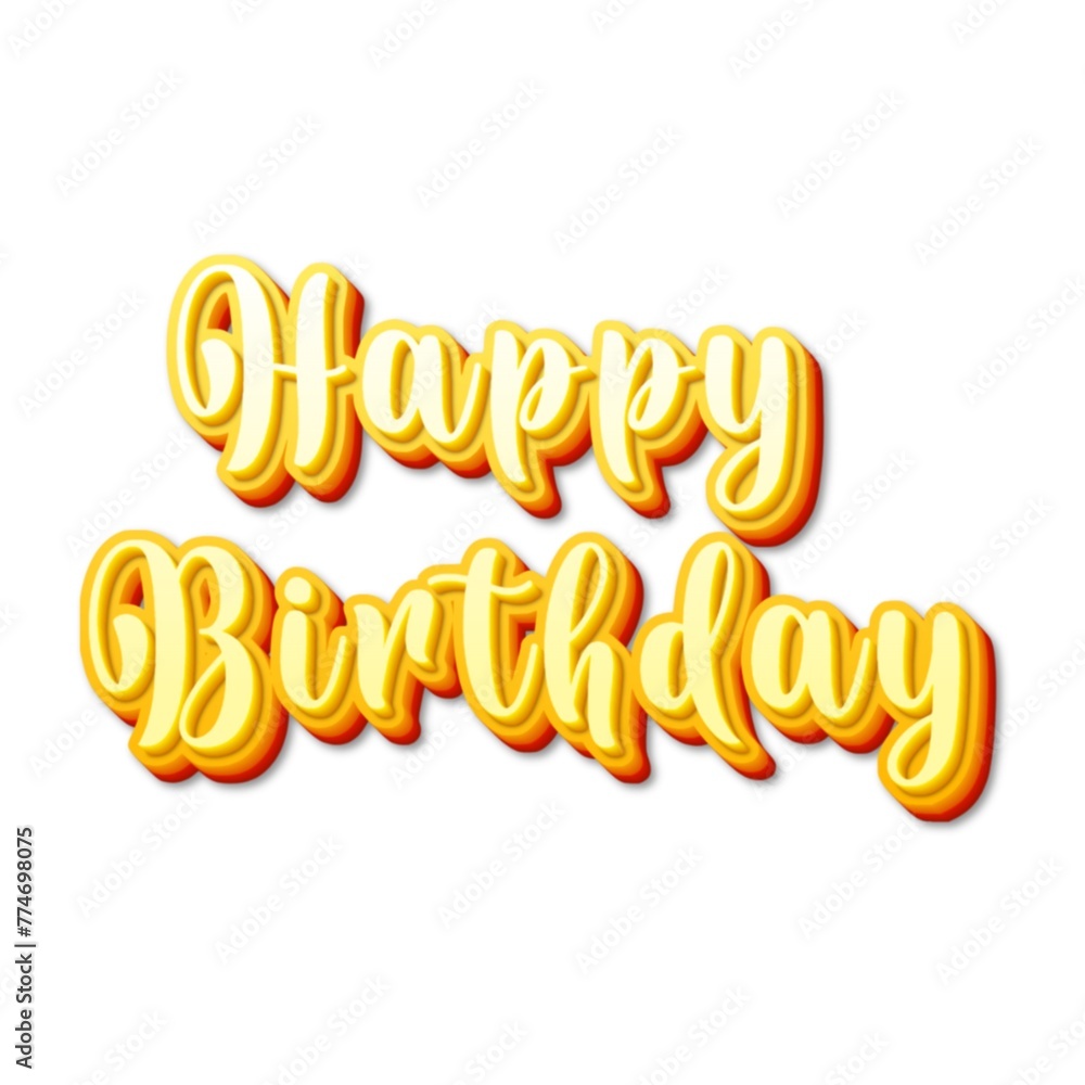 Fototapeta premium 3D Happy birthday poster art