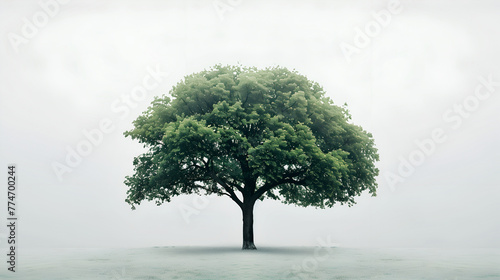 big tree on a white background