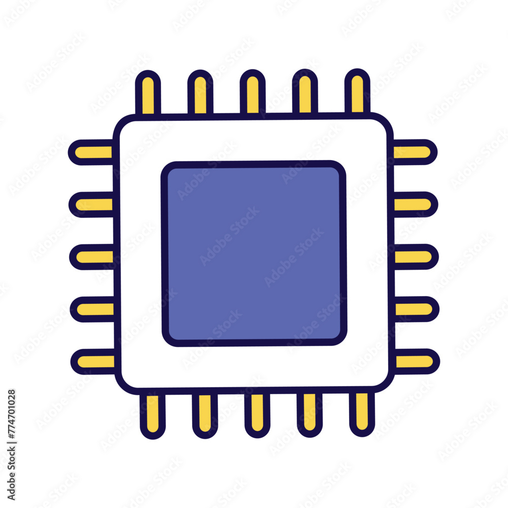 cpu icon with white background vector stock illustration cpu icon with white background vector stock illustration