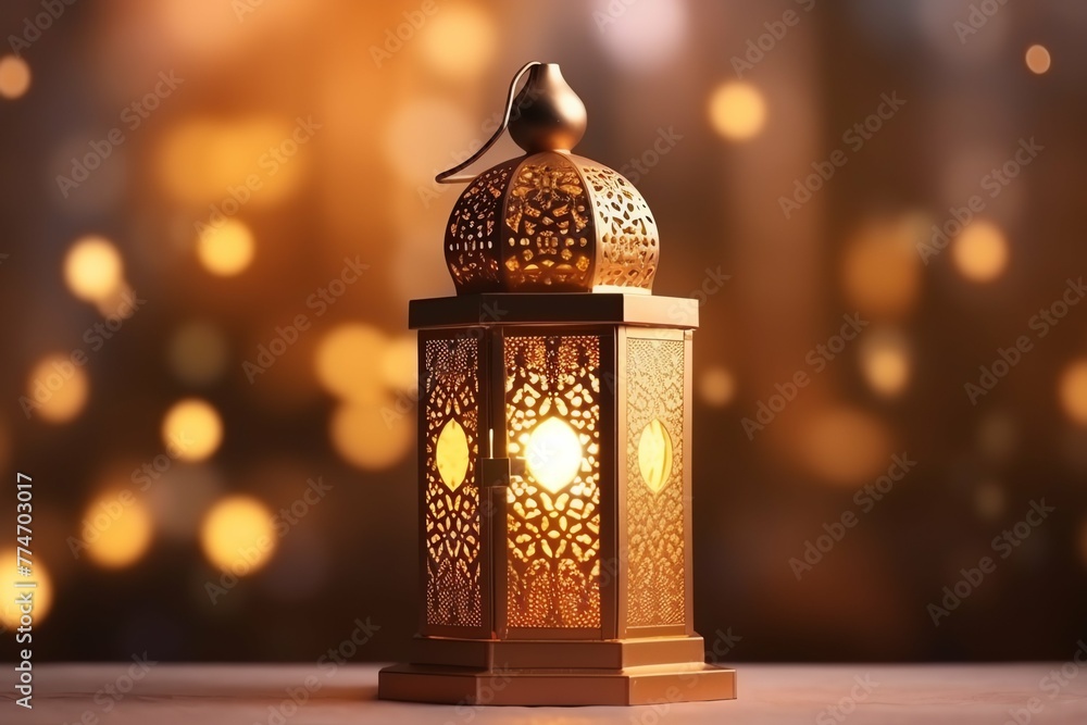 Eid mubarak and ramadan kareem greetings with islamic lantern and mosque. Eid al fitr background