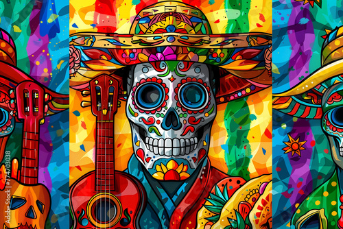 pazzle mexican sugar skull holiday photo