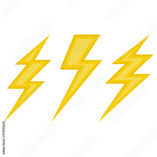 Lightning. Set of vector lightning collections