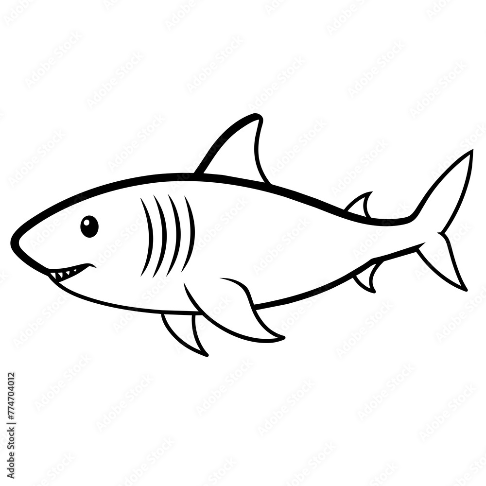 Fototapeta premium shark illustration with vector art