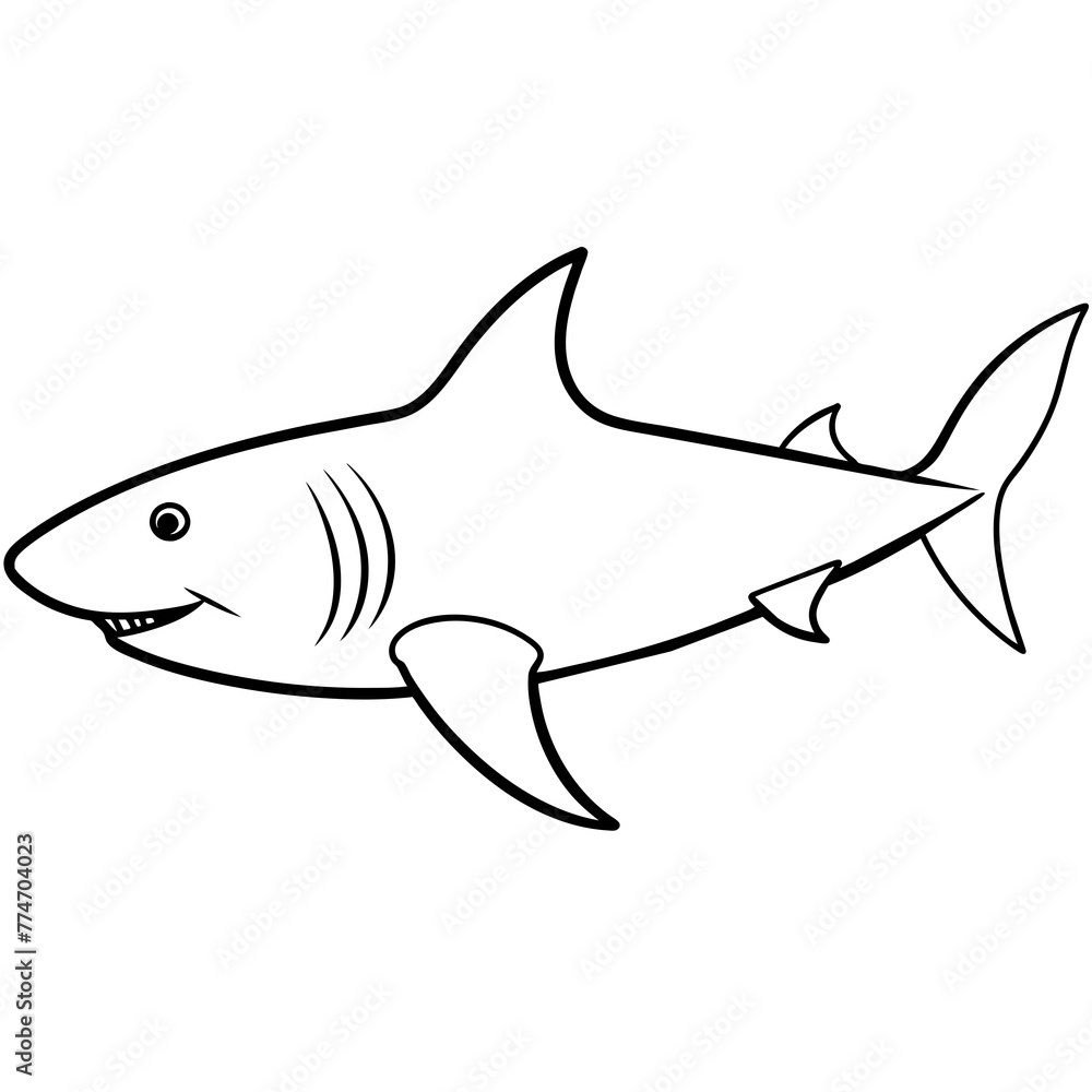 shark illustration with vector art shark illustration with vector art