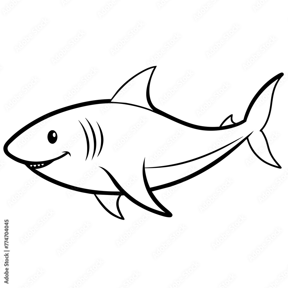 shark illustration with vector art shark illustration with vector art