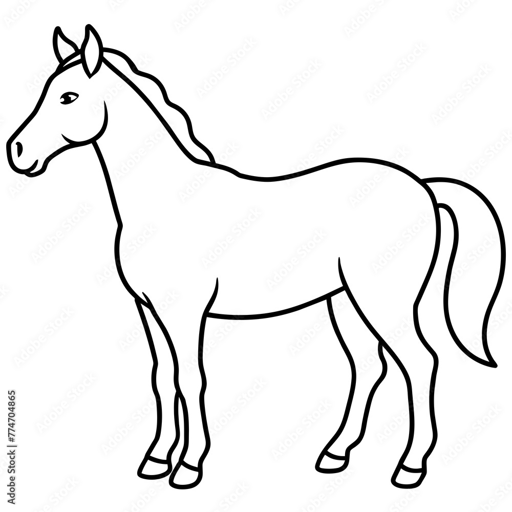 illustration of a horse with vector art illustration of a horse with vector art