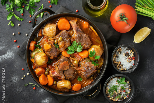 Osso Buco alla Milanese (braised veal shanks with vegetables, white wine, and broth)