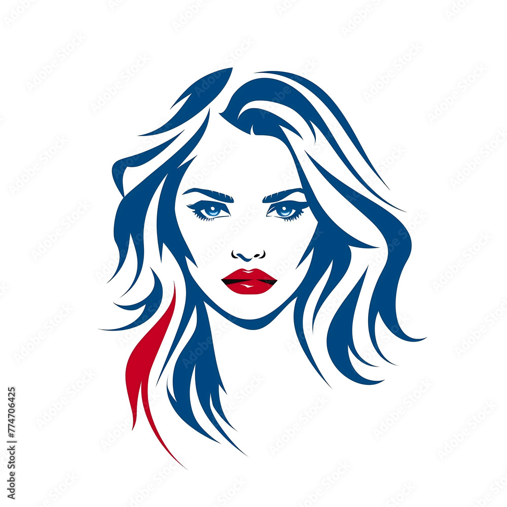 beauty logo with the face of a woman on white background beauty logo with the face of a woman on white background