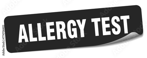 allergy test sticker. allergy test label