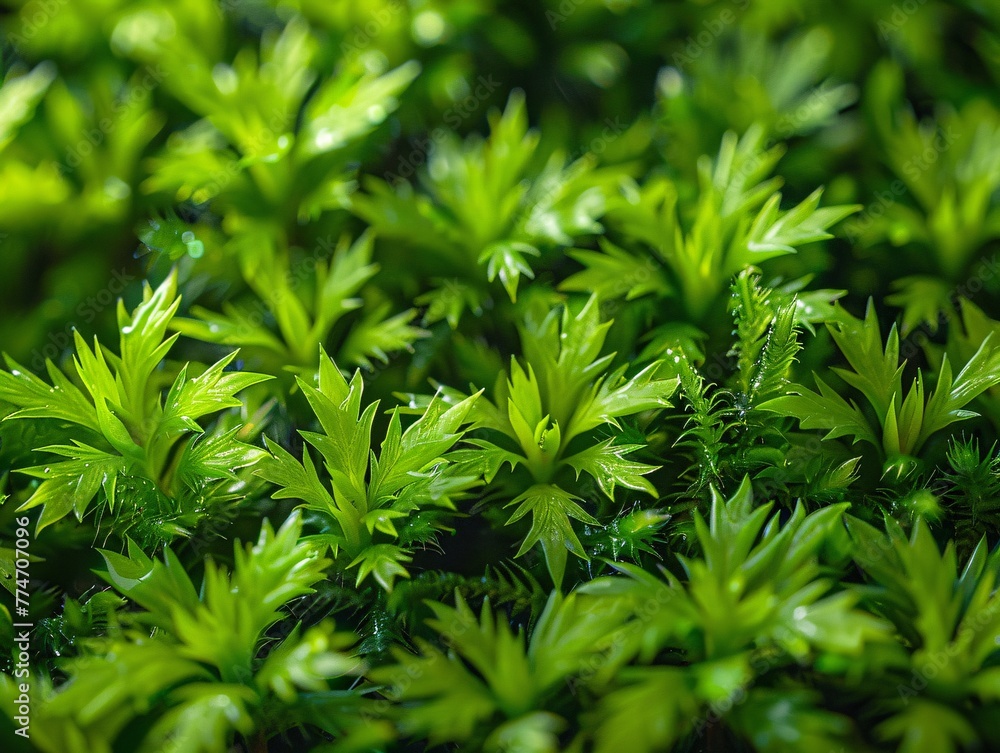 A lush green forest of ferns and moss, thriving in the shade of the moon Generative AI A lush green forest of ferns and moss, thriving in the shade of the moon Generative AI