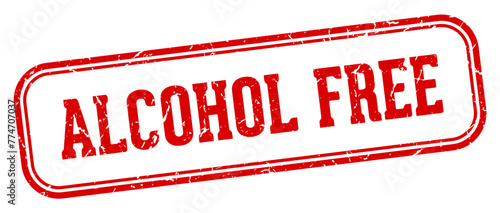alcohol free stamp. alcohol free rectangular stamp on white background