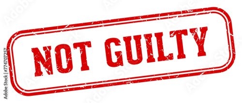 not guilty stamp. not guilty rectangular stamp on white background