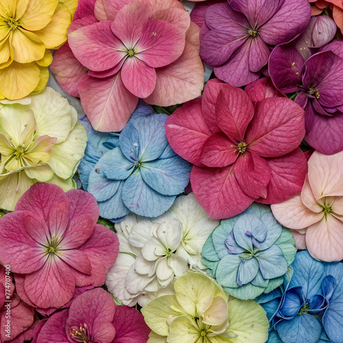 Beautiful colorful hydrangea flowers as background