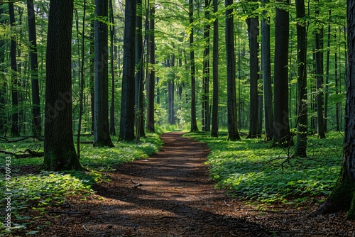 Wallpaper Mural A serene forest path on a sunny day Generative AI Torontodigital.ca