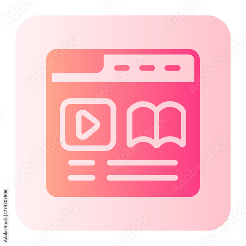 online education gradient icon