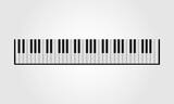 Piano. Black and white piano keys. Vector illustration