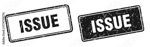 issue stamp set. issue square grunge sign