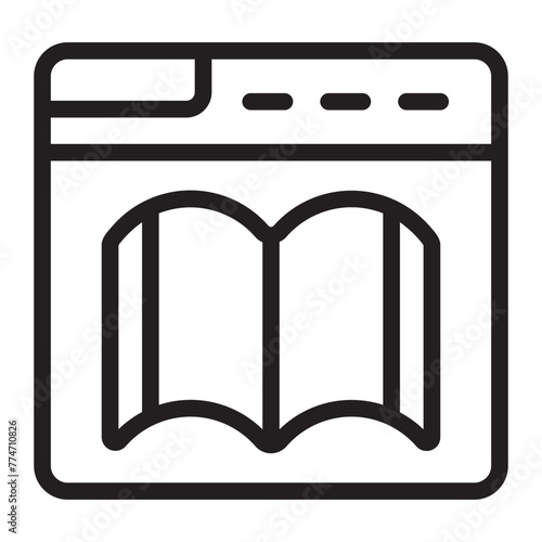 online library line icon