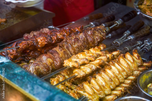 Wallpaper Mural Delicious Brazilian barbecue, big meat skewers Torontodigital.ca