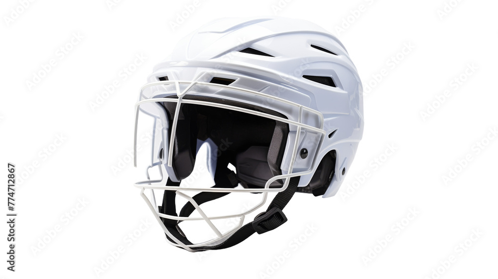 A white helmet adorned with a matching white visor, ready for an otherworldly journey A white helmet adorned with a matching white visor, ready for an otherworldly journey